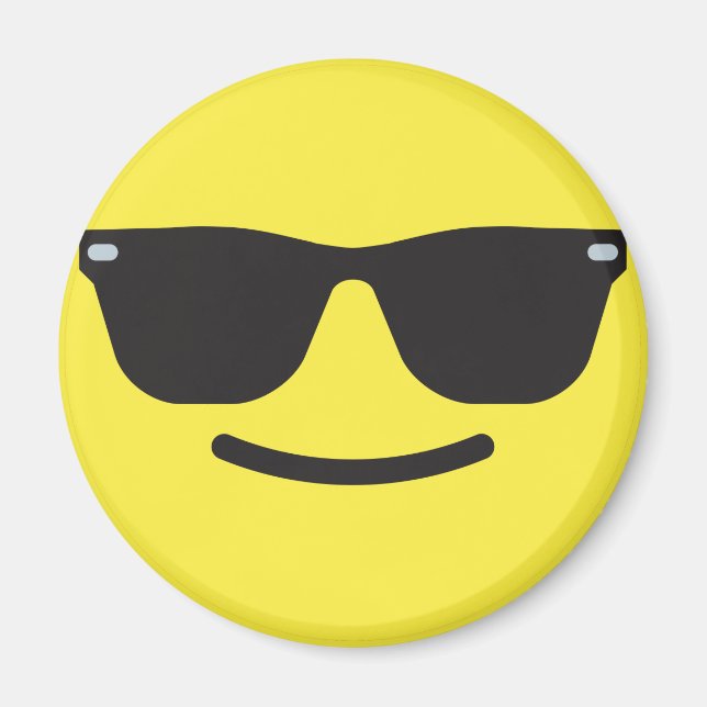 Smiling with Sunglasses Emoji Magnet  (Front)