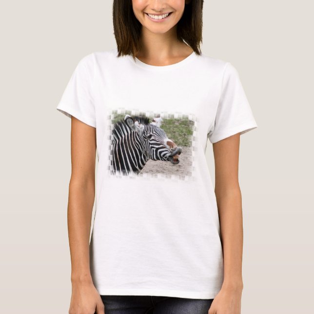 Smiling Zebra Long Sleeve T-Shirt (Front)