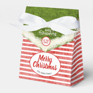 "Smiling's my favourite" Christmas Elf Fun Quote Favour Box