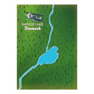 Sminge Lake Denmark travel map Photo Print