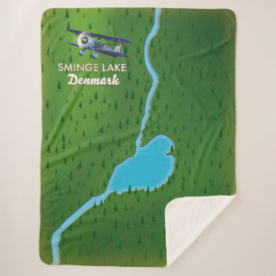 Sminge Lake Denmark travel map Sherpa Blanket