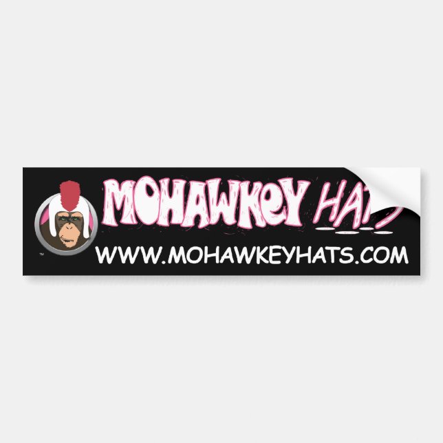 Smirkey Mohawkey Monkey bumper sticker (Front)