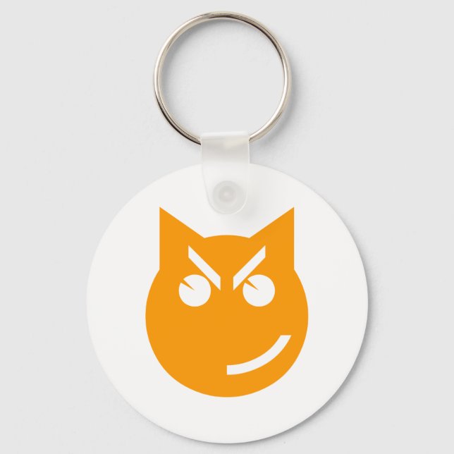 Smirking Emoji Cat Key Ring (Front)