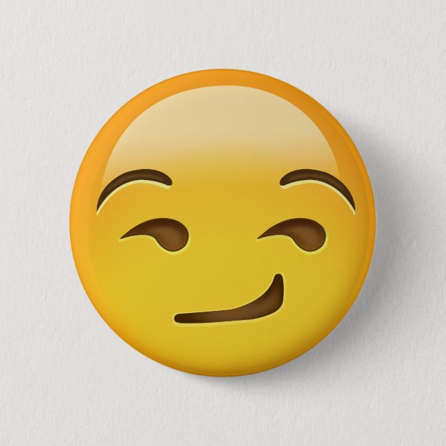 Smirking Face Emoji 6 Cm Round Badge (Front)