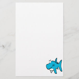 smirking shark cartoon stationery