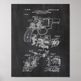 Smith and Wesson Hammerless Pistol 1898 Patent Pos Poster