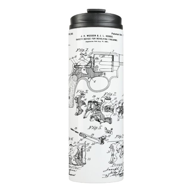 Smith and Wesson Hammerless Pistol 1898 Patent Thermal Tumbler (Front)