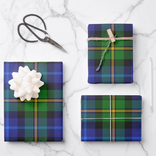 Smith Clan Family Tartan Plaid Pattern Alternate 1 Wrapping Paper Sheet (Front)