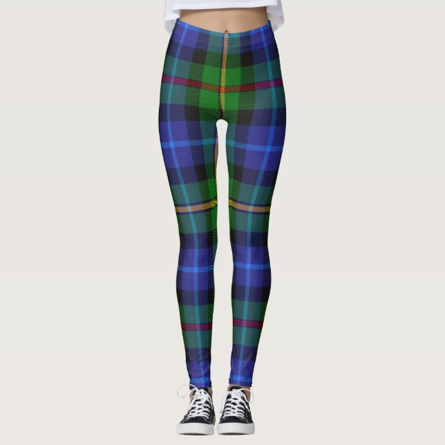 Smith Clan Scottish Tartan Plaid Pattern Leggings (Front)