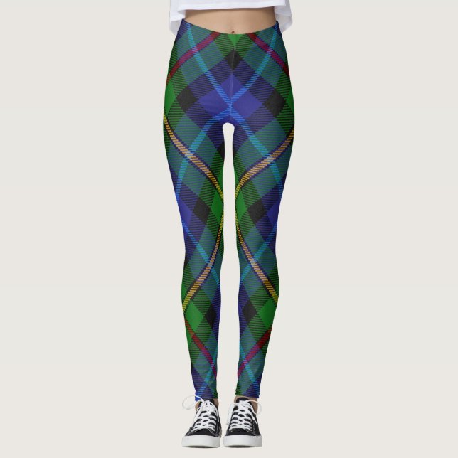 Smith Clan Scottish Tartan Plaid Pattern Leggings (Front)