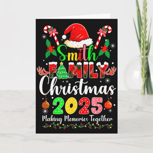 Smith Family Christmas 2025 Matching Santa Hat Xma Card (Front)