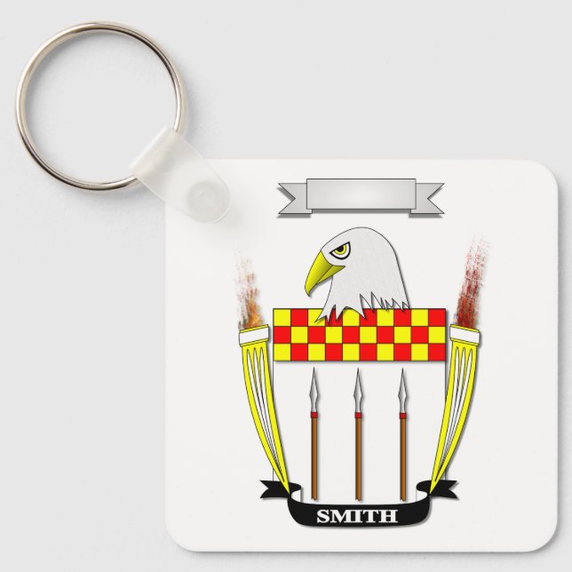 SMITH FAMILY CREST AND SHIELD KEYCHAIN (Front)