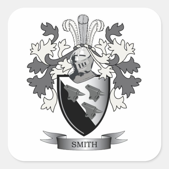 Smith Family Crest Coat of Arms Square Sticker (Front)