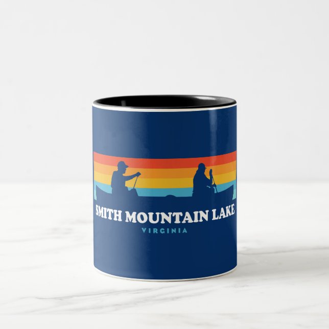 Smith Mountain Lake Virginia Canoe Two-Tone Coffee Mug (Center)