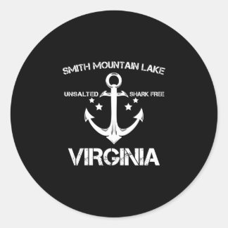 Smith mountain lake virginia funny fishing camping classic round sticker