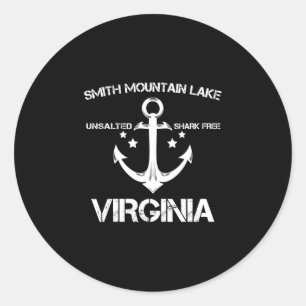 Smith mountain lake virginia funny fishing camping classic round sticker