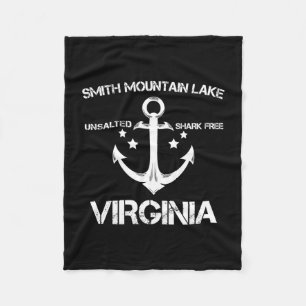 Smith mountain lake virginia funny fishing camping fleece blanket