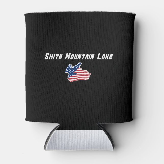 Smith Mountain Lake Virginia Patriotic Eagle Can Cooler (Front)