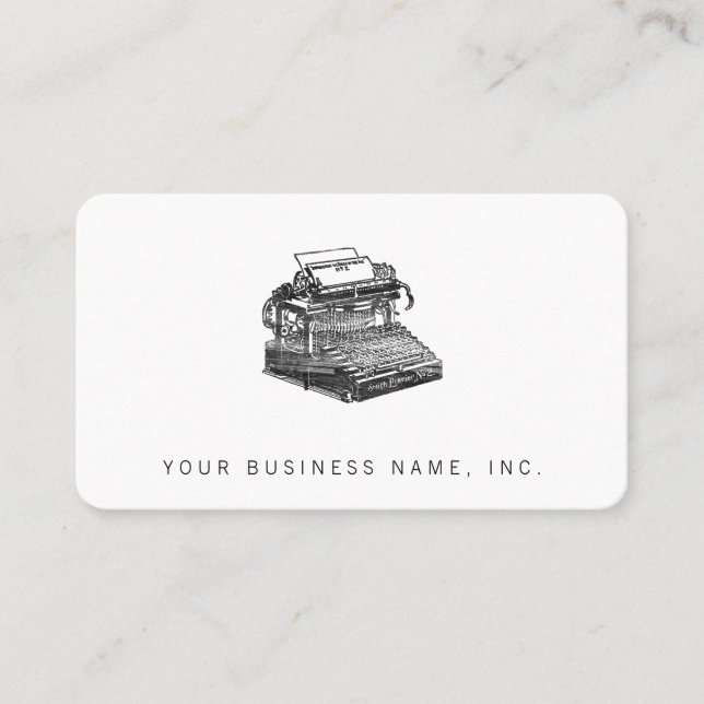Smith Premier No. 2 Typewriter Business Card (Front)