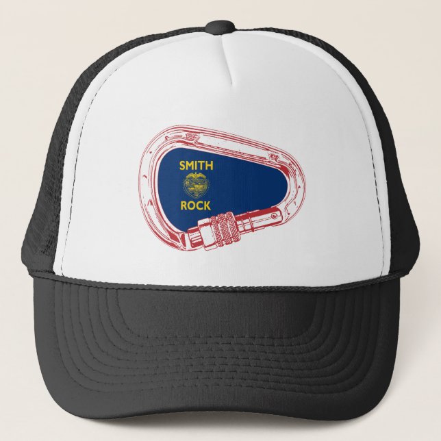 Smith Rock Climbing Carabiner Trucker Hat (Front)