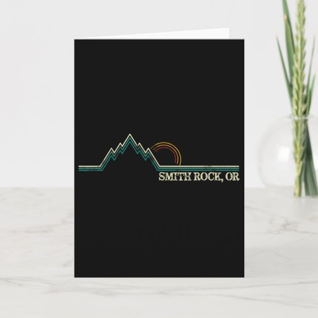 Smith Rock Oregon Retro Mountain Climbing Summer  Card (Front)