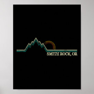 Smith Rock Oregon Retro Mountain Climbing Summer Poster