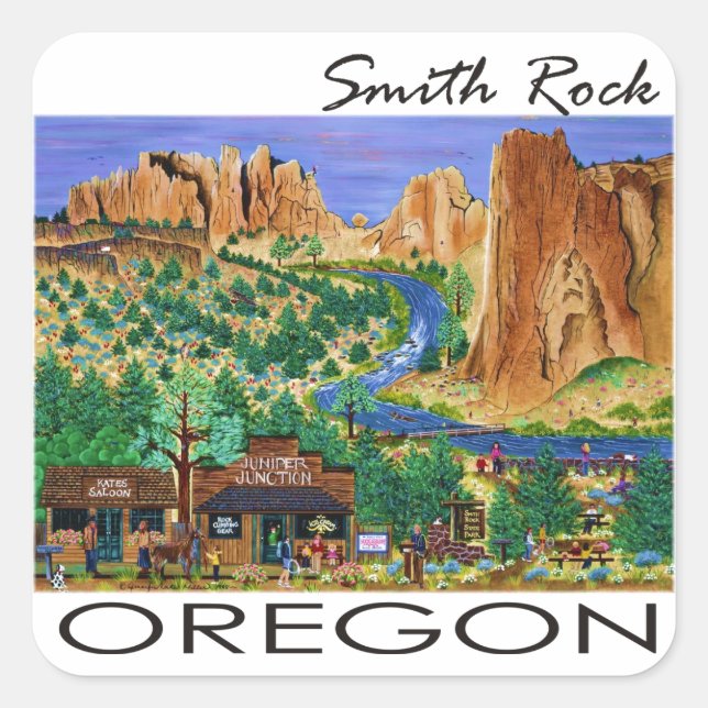 Smith Rock ~ Oregon Square Sticker (Front)