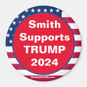 Smith Supports TRUMP 2024 Red Patriotic Magnet