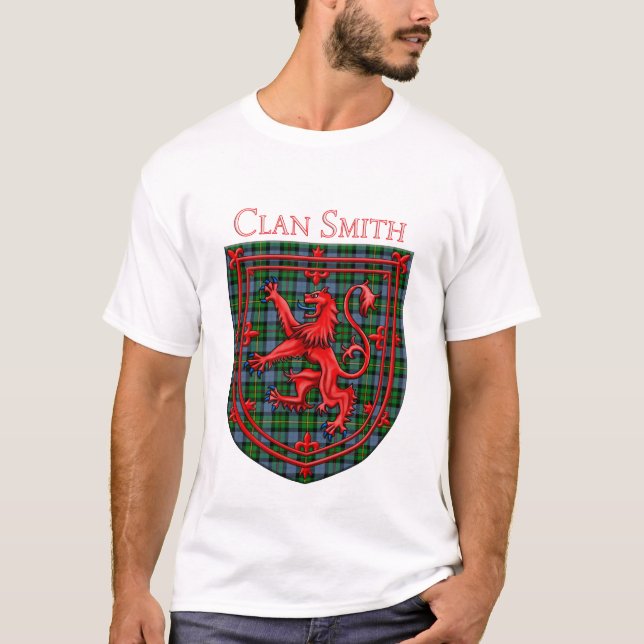 Smith Tartan Scottish Plaid Lion Rampant T-Shirt (Front)