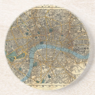 Smith's new map of London 1860 Coaster