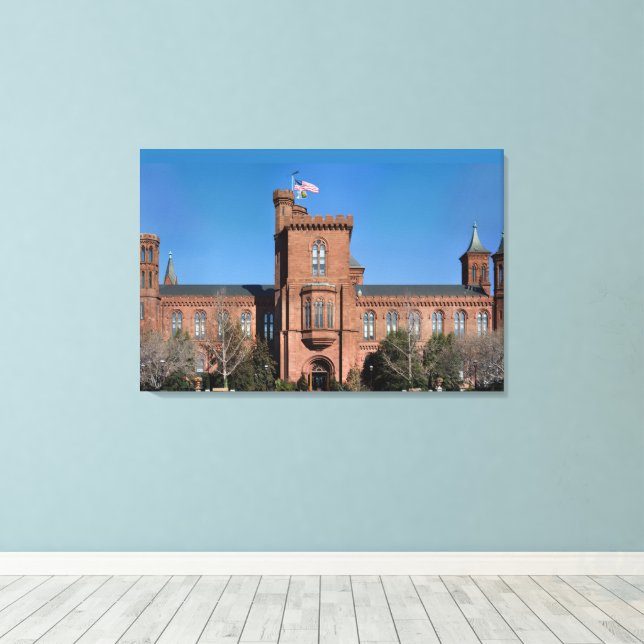 Smithsonian Castle in Washington, D.C. Canvas Print (Insitu(Wood Floor))