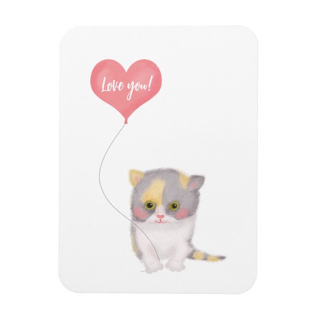 Smitten Kitten 'Love you' Valentine's Day magnet (Vertical)