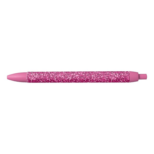 Smitten Pink Glitter Black Ink Pen (Front)