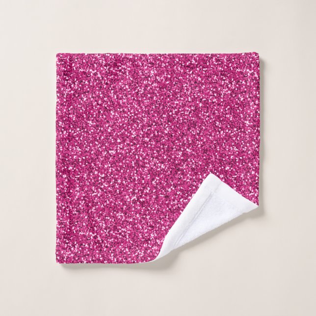 Smitten Pink Glitter Wash Cloth (Wash Cloth)
