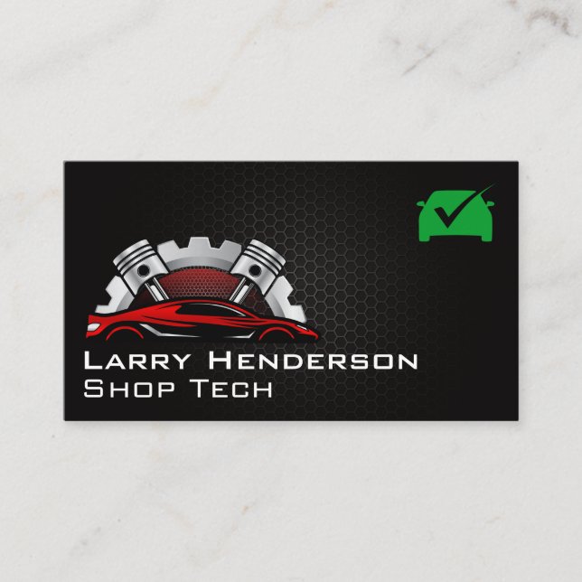 Smog Check Logo | Auto Sports Car Business Card (Front)