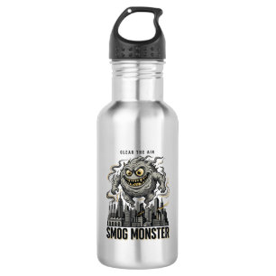Smog Monster Shirt Vintage Engraving Eco Warning A 532 Ml Water Bottle