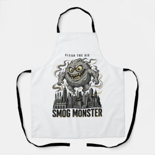 Smog Monster Shirt Vintage Engraving Eco Warning A Apron