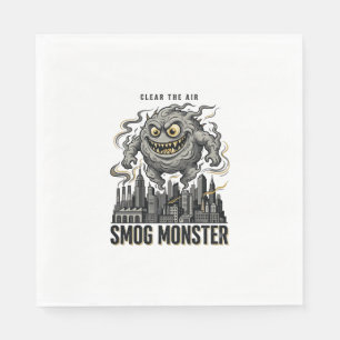 Smog Monster Shirt Vintage Engraving Eco Warning A Napkin