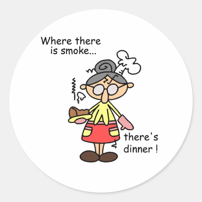 Smoke and Dinner T-shirts and Gifts Classic Round Sticker (Front)