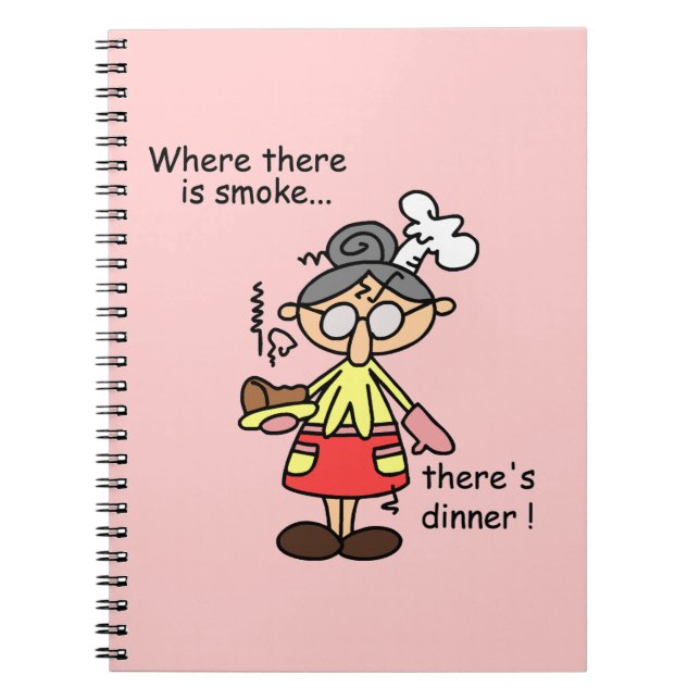 Smoke and Dinner T-shirts and Gifts Spiral Notebook (Front)