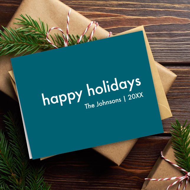 Smoke Blue | Dusky Moody Minimalist Christmas Holiday Card (Creator Uploaded)