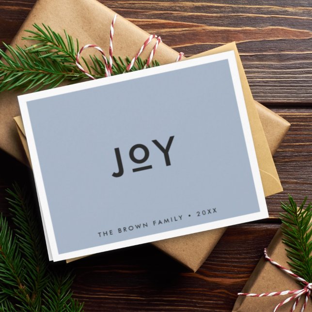 Smoke Blue Joy | Minimalist Modern Christmas Holiday Card (Creator Uploaded)