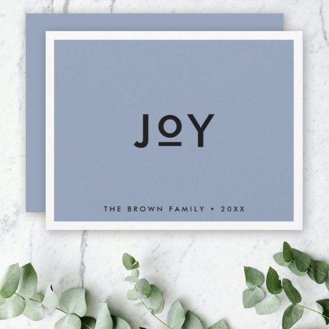 Smoke Blue Joy | Minimalist Modern Christmas Holiday Card (Creator Uploaded)