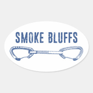 Smoke Bluffs Rock Climbing Quickdraw Oval Sticker