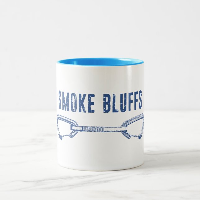 Smoke Bluffs Rock Climbing Quickdraw Two-Tone Coffee Mug (Center)