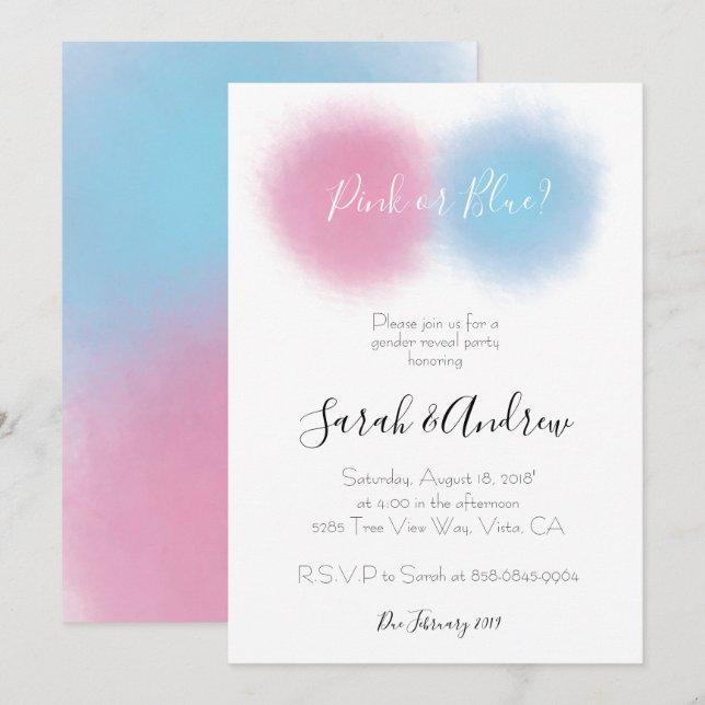 Smoke Bomb Gender Reveal Party Smoke Bomb Baby Invitation (Front/Back)