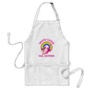 Smoke Catnip Hail Lucipurr, Funny Satan Cat Unicor Standard Apron