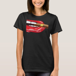 Smoke Cuban Cigar Lit Lips Smoking Graphic 1 T-Shirt