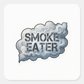 Smoke Eater Firefighter Square Sticker