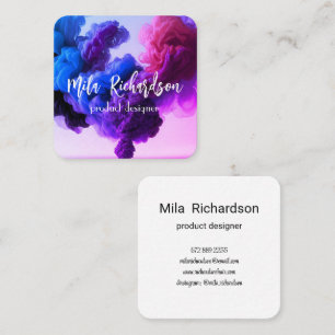 smoke effect modern square business card